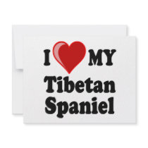 I Love (Heart) My Tibetan Spaniel Dog invitations