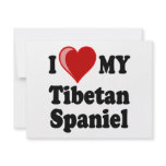 I Love (Heart) My Tibetan Spaniel Dog Personalized Invitations