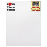 I Love (Heart) My Tibetan Spaniel Dog Personalized Letterhead