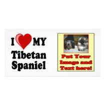 I Love (Heart) My Tibetan Spaniel Dog photo cards