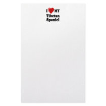 I Love (Heart) My Tibetan Spaniel Dog stationery