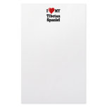 I Love (Heart) My Tibetan Spaniel Dog Customized Stationery