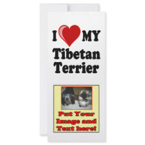 I Love (Heart) My Tibetan Terrier Dog rack cards