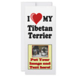 I Love (Heart) My Tibetan Terrier Dog rack cards