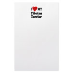 I Love (Heart) My Tibetan Terrier Dog Custom Stationery
