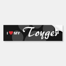 I Love (Heart) My Toyger Bumper Sticker