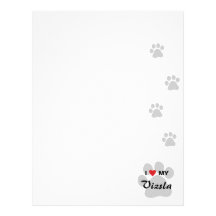 I Love (Heart) My Vizsla Pawprint Personalized Letterhead