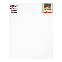 I Love (Heart) My Wirehaired Pointing Griffon Dog Personalized Letterhead
