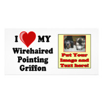 I Love (Heart) My Wirehaired Pointing Griffon Dog Picture Card