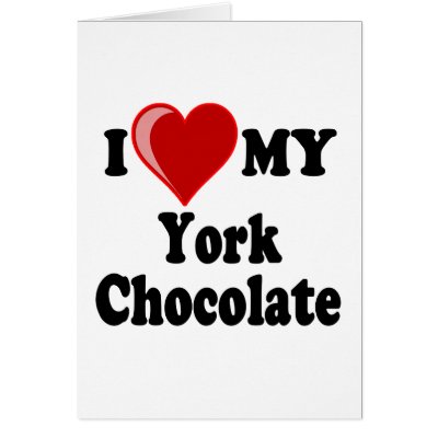 I Love (Heart) My York Chocolate Cat Greeting Cards by CatnDog