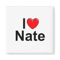 I Love (Heart) Nate Refrigerator Magnet