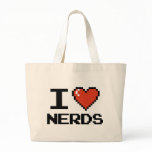 I Love Heart Nerds Canvas Bag