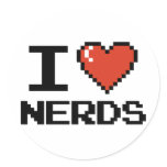 I Love Heart Nerds Round Sticker