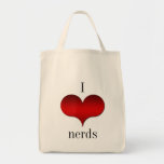I Love (Heart) Nerds Tote Bag