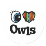 I Love (Heart) Owls Sticker