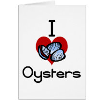 I love-heart oysters greeting card
