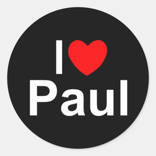 I Love (Heart) Paul Round Sticker