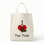 I love-heart pea pod canvas bags