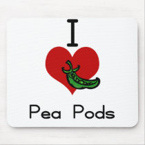 I love-heart pea pod mousepads