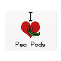 I love-heart pea pod postcards by Edibility I love-heart pea pod postcards