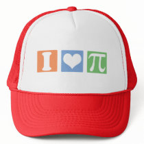 I Love (Heart) Pi hats