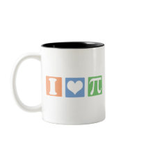 I Love (Heart) Pi mugs