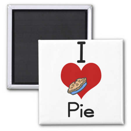 I love-heart pie 2 inch square magnet