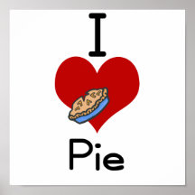 I love-heart pie posters