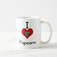 I love-heart  popcorn coffee mug