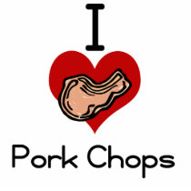 I love-heart pork chop photo sculptures