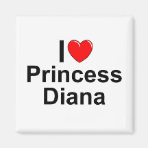 I Love (Heart) Princess Diana Magnets