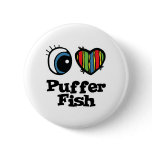 I Love (Heart) Puffer Fish Pinback Buttons