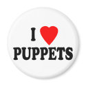 I LOVE (HEART) PUPPETS magnets by tuffshops I LOVE (HEART) PUPPETS magnets