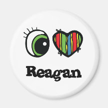 I Love (Heart) Reagan Fridge Magnets