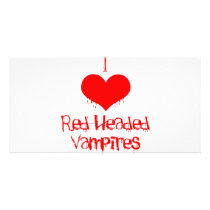 I Love (heart) Red-Headed Vampires Picture Card