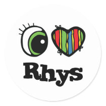 I Love (Heart) Rhys stickers