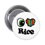 I Love (Heart) Rice Button