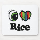 I Love (Heart) Rice Mouse Pads