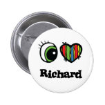 I Love (Heart) Richard Pinback Buttons
