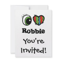 I Love (Heart) Robbie Invite