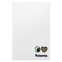 I Love (Heart) Roberta Stationery Paper