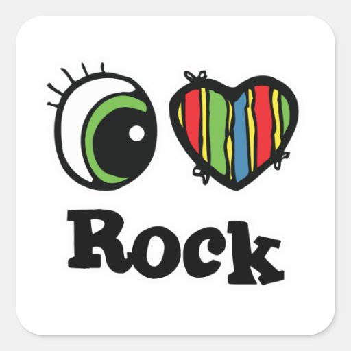 I Love (Heart) Rock Square Sticker