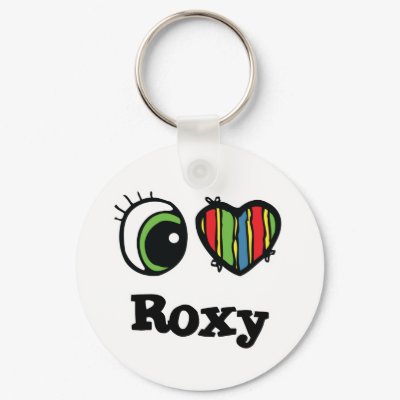 I Love (Heart) Roxy Keychain by eyeheartnames