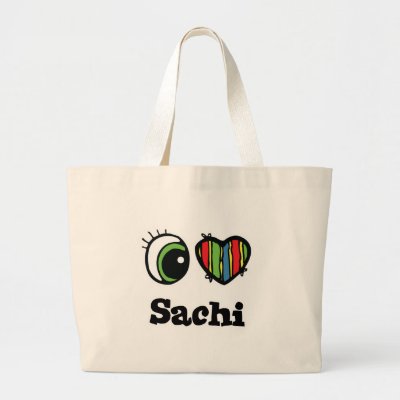 i love you emo style. I Love (Heart) Sachi Tote Bags