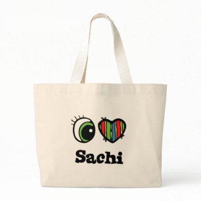 I Love (Heart) Sachi Tote Bags