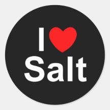 I Love (Heart) Salt Round Stickers