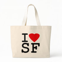 I Love Heart San Francisco Tote Bags