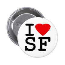 I Love Heart San Francisco Pinback Buttons