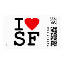 I Love Heart San Francisco Postage Stamps