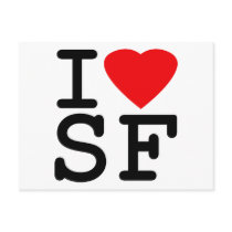 I Love Heart San Francisco Postcards